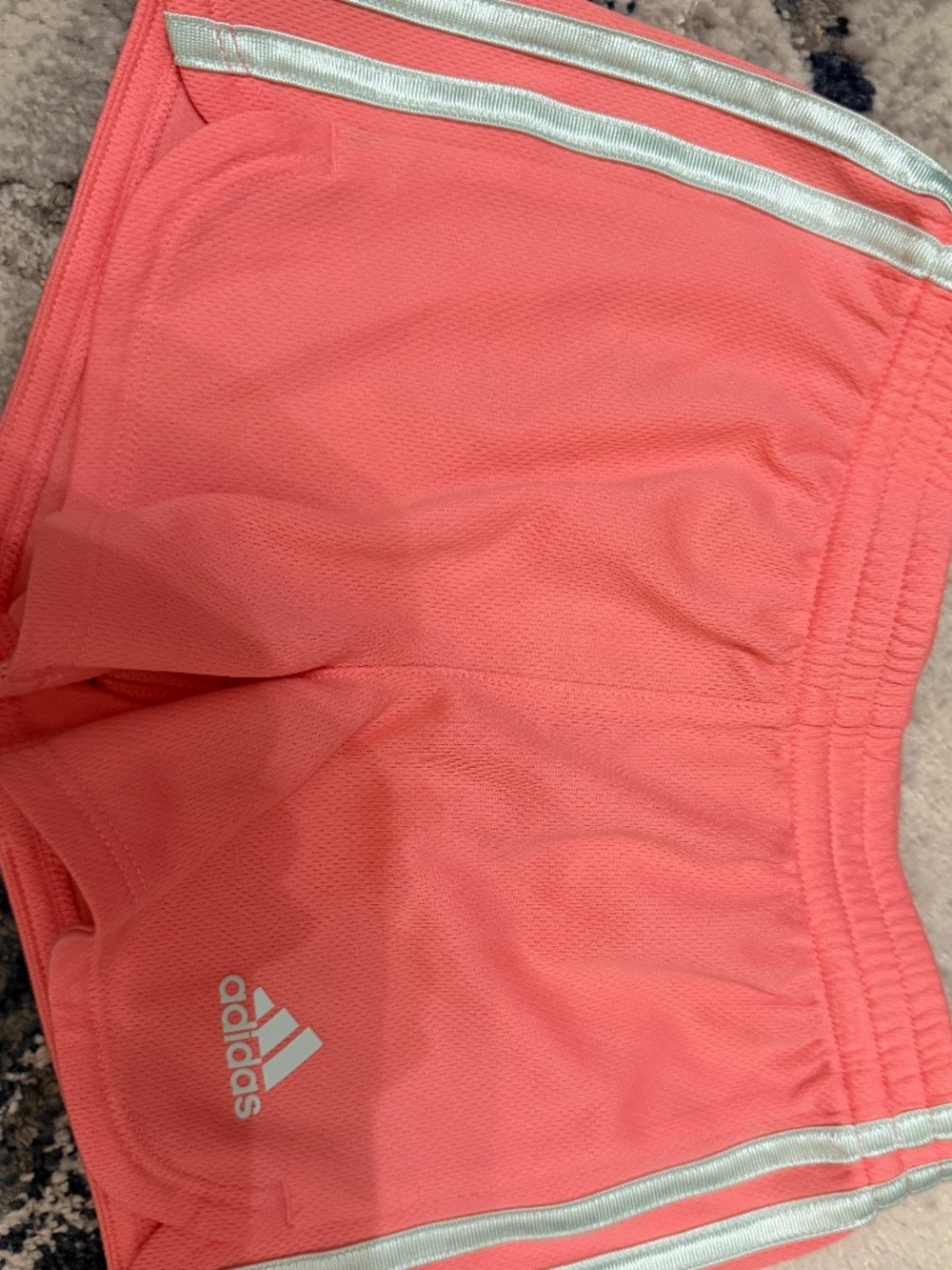 Adidas Girls 4T Coral Pink Athletic Shorts 3 Stripe